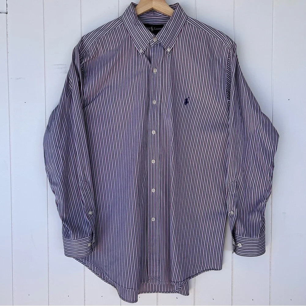 Ralph Lauren‎ Men’s Classic Fit Button Down Shirt Striped Size 16.5 32/33